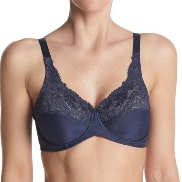 NWT Bali Lilyette Minimizer Bra, Lacey Underwire Bra with Full-Coverage - Picture 1 of 7